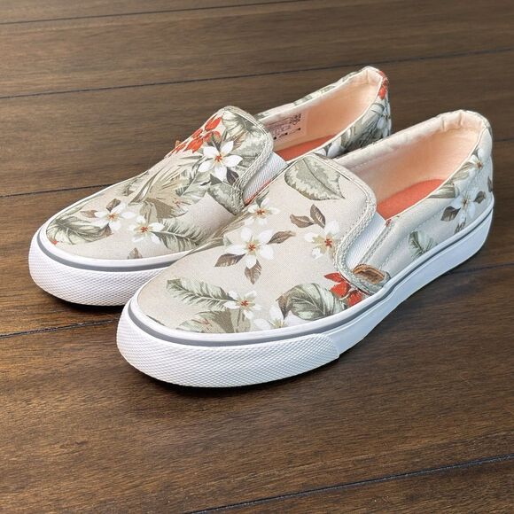 Womens Keds Jump Kick Tan Tropical Slip On Style # WF64967-  Size 7.5 - Picture 1 of 8